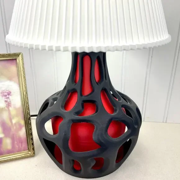 Sculptural Table Lamp, Slime Table Lamp, Desk Lamp and Shade, Bedside Lamp - Picture 2 of 10